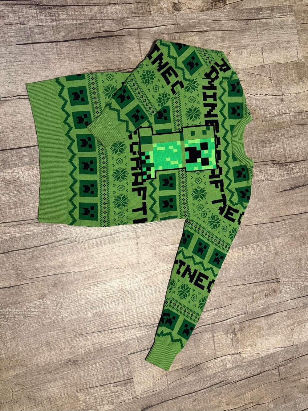Minecraft Green Creeper Knit Sweater